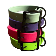 Load image into Gallery viewer, Waterproof BioThane® Dog Collar Adjustable Custom Color Black Buckle