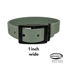 Load image into Gallery viewer, Sage Green Waterproof BioThane® Dog Collar 1" Durable, Odor-Free, Easy Clean, Soft Outdoor Pet Collar