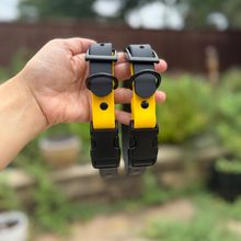 Load image into Gallery viewer, Two Tone BioThane® Dog Collar with Black Buckles | Waterproof Stink Proof Durable Dog Walking Gear | Custom Collar