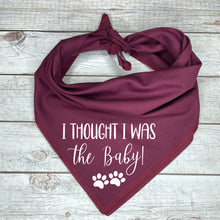 Load image into Gallery viewer, I thought I was the baby Dog Bandana Birth Announcement