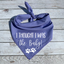 Load image into Gallery viewer, I thought I was the baby Dog Bandana Birth Announcement