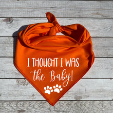 Load image into Gallery viewer, I thought I was the baby Dog Bandana Birth Announcement