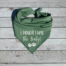 Load image into Gallery viewer, I thought I was the baby Dog Bandana Birth Announcement