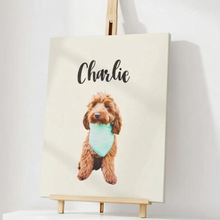Load image into Gallery viewer, Custom Dog Portrait on Canvas - Oil Painting Style from Your Photo, Hand-Stretched