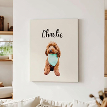 Load image into Gallery viewer, Custom Dog Portrait on Canvas - Oil Painting Style from Your Photo, Hand-Stretched