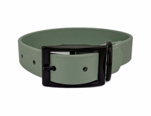 Load image into Gallery viewer, Sage Green Waterproof BioThane® Dog Collar 1" Durable, Odor-Free, Easy Clean, Soft Outdoor Pet Collar