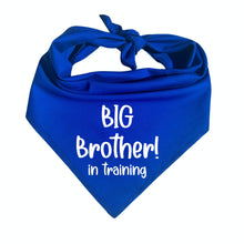 Load image into Gallery viewer, Big Brother in Training Dog Bandana - Pregnancy Announcement Pet Scarf