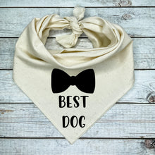 Load image into Gallery viewer, Best Dog Bandana, Engagement Gifts, Bow Tie Neckerchief, Pet as Best Man in Wedding