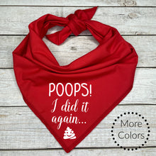 Load image into Gallery viewer, Poops I Did It Again... Dog Potty Training Bandana Funny Poop Emoji
