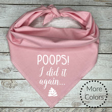Load image into Gallery viewer, Poops I Did It Again... Dog Potty Training Bandana Funny Poop Emoji