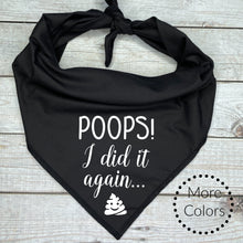 Load image into Gallery viewer, Poops I Did It Again... Dog Potty Training Bandana Funny Poop Emoji