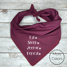 Load image into Gallery viewer, Eat, Sleep, Zoomie, Repeat Dog Bandana