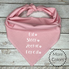 Load image into Gallery viewer, Eat, Sleep, Zoomie, Repeat Dog Bandana