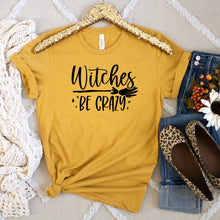 Load image into Gallery viewer, Witches Be Crazy Bella Canvas Tee Shirt, Halloween, Fall Tops