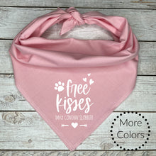 Load image into Gallery viewer, Free Kisses Dog Bandana, Valentine's Day Dog Bandana, Custom Valentine's Day Gift for Dogs