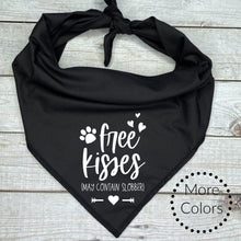 Load image into Gallery viewer, Free Kisses Dog Bandana, Valentine's Day Dog Bandana, Custom Valentine's Day Gift for Dogs