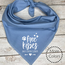 Load image into Gallery viewer, Free Kisses Dog Bandana, Valentine's Day Dog Bandana, Custom Valentine's Day Gift for Dogs