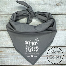 Load image into Gallery viewer, Free Kisses Dog Bandana, Valentine's Day Dog Bandana, Custom Valentine's Day Gift for Dogs