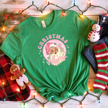 Load image into Gallery viewer, Girls Christmas T-Shirt, Pink Santa Printed Top