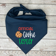 Load image into Gallery viewer, Official Cookie Tester Christmas Dog Bandana