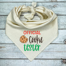 Load image into Gallery viewer, Official Cookie Tester Christmas Dog Bandana