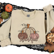 Load image into Gallery viewer, Fall Sweatshirt with Glitter Pumpkins Graphic, Cozy Casual Wear