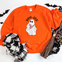 Load image into Gallery viewer, Halloween Sweatshirt, Boo-Jee Ghost Sweatshirt, Orange Tan Gray or White Boujee Sweater