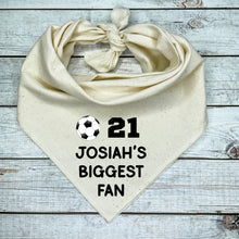 Load image into Gallery viewer, Personalized Game Day Dog Gear for Soccer Families, Biggest Fan of Favorite Player, Matching Jersey Number and Team Colors