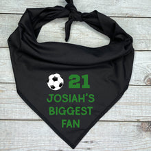 Load image into Gallery viewer, Personalized Game Day Dog Gear for Soccer Families, Biggest Fan of Favorite Player, Matching Jersey Number and Team Colors