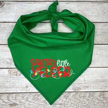 Load image into Gallery viewer, Santa's Little Yelper Christmas Dog Bandana