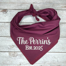 Load image into Gallery viewer, Custom Embroidered Wedding Dog Bandana, Engagement Gifts For Dog Lovers