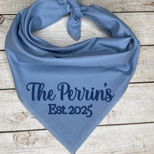 Load image into Gallery viewer, Custom Embroidered Wedding Dog Bandana, Engagement Gifts For Dog Lovers