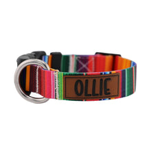 Load image into Gallery viewer, Personalized Serape Dog Collar with Engraved Name with Matching Leash