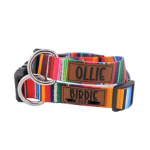 Load image into Gallery viewer, Personalized Serape Dog Collar with Engraved Name with Matching Leash
