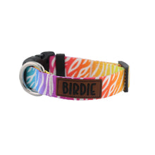 Load image into Gallery viewer, Custom Dog Collar And Matching Leash Set in a Rainbow Print with Pets Name