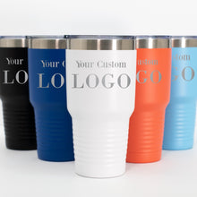 Load image into Gallery viewer, Custom Logo Engraved Tumbler Personalized Insulated Travel Mug Branded Business Promotional Gift Custom Corporate Cup