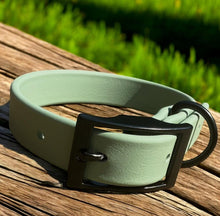 Load image into Gallery viewer, Sage Green Waterproof BioThane® Dog Collar 1" Durable, Odor-Free, Easy Clean, Soft Outdoor Pet Collar