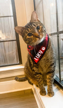 Load image into Gallery viewer, Buffalo Plaid Cat Bandana*** Personalized with Paw Print