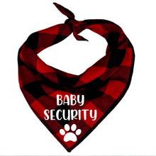 Load image into Gallery viewer, Buffalo Plaid Dog Bandana Buffalo Plaid Birth Announcement