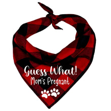 Load image into Gallery viewer, Buffalo Plaid Dog Bandana Buffalo Plaid Birth Announcement