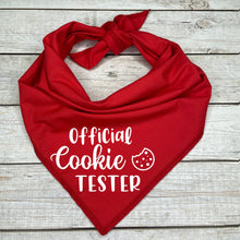 Load image into Gallery viewer, Official Cookie Tester Christmas Dog Bandana