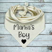 Load image into Gallery viewer, Mama's Boy Heart Dog Bandana