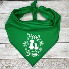 Load image into Gallery viewer, Furry and Bright Christmas Dog Bandana