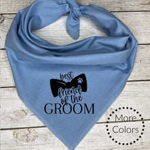 Load image into Gallery viewer, Best Friend of the Groom Dog Bandana with Bow Tie