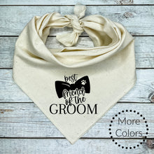 Load image into Gallery viewer, Best Friend of the Groom Dog Bandana with Bow Tie