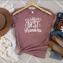 Load image into Gallery viewer, Worlds Best Grandma Bella Canvas Tee Shirt