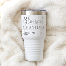 Load image into Gallery viewer, Blessed Grandma Tumbler, Personalized Laser Etched Tumbler, Insulated Tumbler 30 oz Ringneck Tumbler