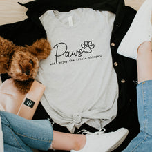 Load image into Gallery viewer, Paws and Enjoy the Little Things Bella Canvas Tee Shirt, Cute Dog Shirt