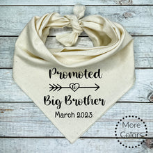Load image into Gallery viewer, Promoted to Big Brother Dog Bandana with custom date, Pregnancy Announcement, Shower Gift