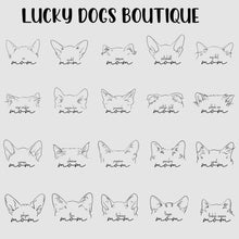 Load image into Gallery viewer, Cat Mom Bella Canvas Tee Shirt, Custom Cat Ear Outline Shirt, Cat Mom Gift, Cat Lover Shirt